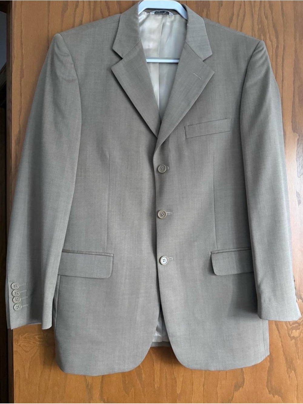 Cesarani Italy 100% Wool Sport Coat Blazer 40R Beige Taupe Trabaldo Togna - Picture 2 of 5